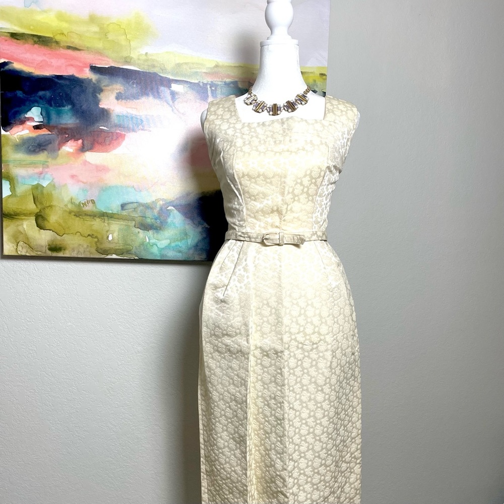 Midcentury Brocade Sheath Dress